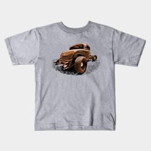 Brown 23 Ford Highboy Hot Rod Kids T-Shirt